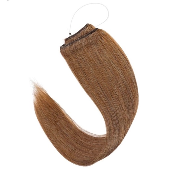 Light Brown Human Hair 16 Inch Halo Wire Hair Extensions - Picture 1 of 8